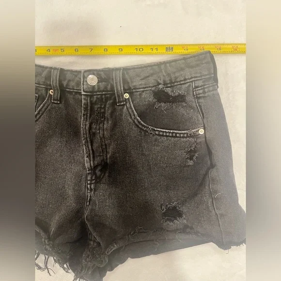Wild Fable Size 6 Black Super High Rise Cut Off Shorts - Picture 5 of 7